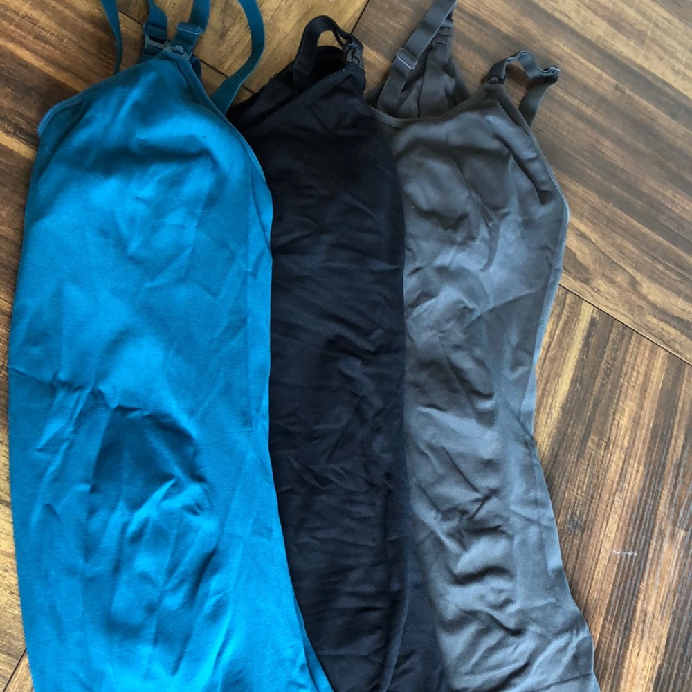Nursing tanks, Teal, Black, and Gray Tops